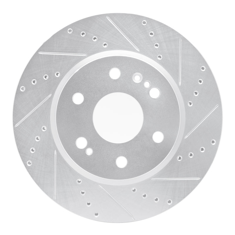 R1 Concepts R1 2019-2026 Cadillac Vistiq Front Right Drilled & Slotted Silver Brake Rotor