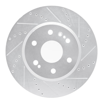 R1 Concepts R1 2019-2026 Cadillac Vistiq Front Right Drilled & Slotted Silver Brake Rotor