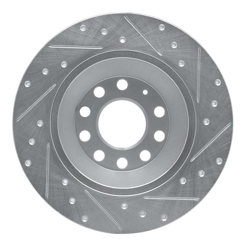 R1 Concepts R1 05-11 Audi A6 Quattro Rear Left Drilled & Slotted Silver Brake Rotor