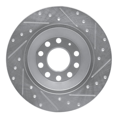 R1 Concepts R1 05-11 Audi A6 Quattro Rear Left Drilled & Slotted Silver Brake Rotor