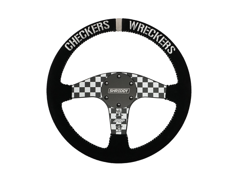 PRP Seats PRP X Shreddy Checkered Steering Wheel - Flat