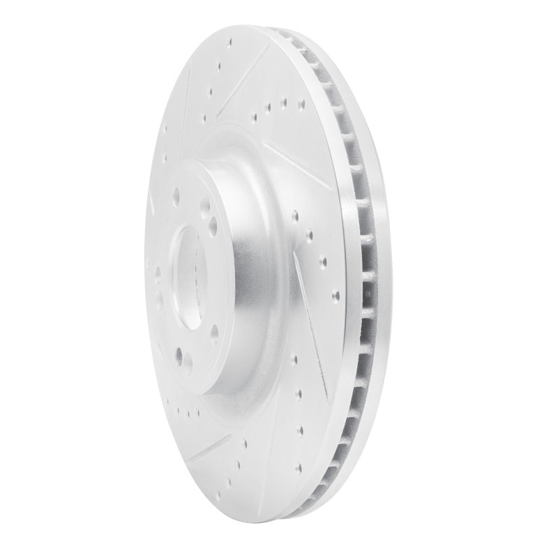 R1 Concepts R1 09-14 Hyundai Genesis Sedan Front Left Drilled & Slotted Silver Brake Rotor