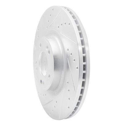 R1 Concepts R1 09-14 Hyundai Genesis Sedan Front Left Drilled & Slotted Silver Brake Rotor