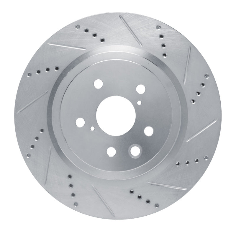 R1 Concepts R1 15-22 Lexus GS F Right Rear Drilled & Slotted Silver Brake Rotor
