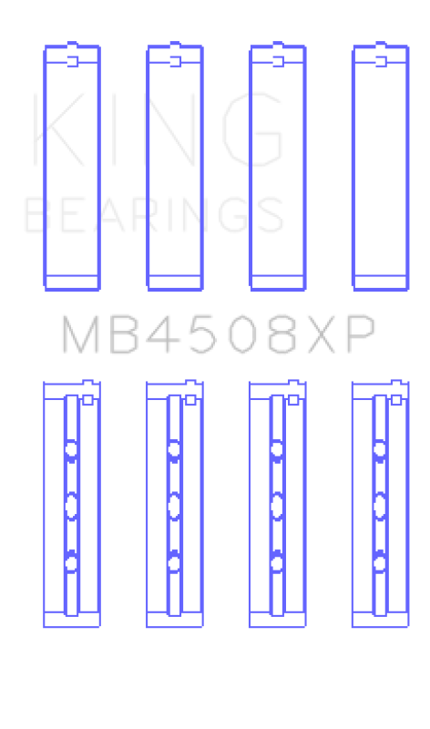 King Engine Bearings Honda J30 / J35 (Size +0.026mm) Tri Metal Main Bearing Set
