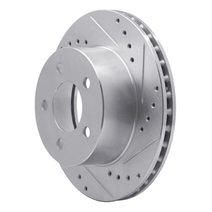 R1 Concepts R1 90-99 Jeep Cherokee Front Right Drilled & Slotted Silver Brake Rotor