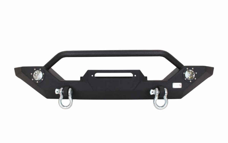 Fishbone Offroad 87-06 Jeep TJ/YJ Wrangler TJ/YJ Steel Front Bumper W/LEDs - Blk Textured Pawdercoat