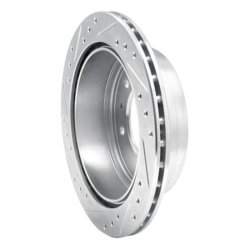 R1 Concepts R1 88-95 Nissan Pathfinder Rear Right Drilled & Slotted Silver Brake Rotor