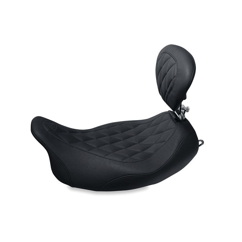 Mustang Motorcycle Mustang 08-21 Harley Rd King, 06-07 Str Glide 1906-07,00-05 Eagle Touring Solo Seat Diamond - Black