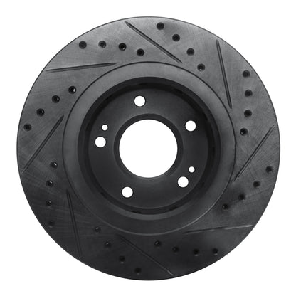 R1 Concepts R1 05-22 Mitsubishi Outlander PHEV Front Left Drilled & Slotted Black Brake Rotor