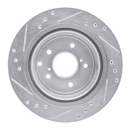 R1 Concepts R1 89-96 Nissan 300ZX Turbo Rear Right Drilled & Slotted Silver Brake Rotor