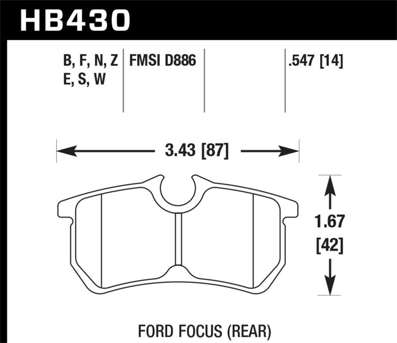 Hawk Performance Hawk 00-07 Ford Focus HPS 5.0 Rear Street Brake Pads