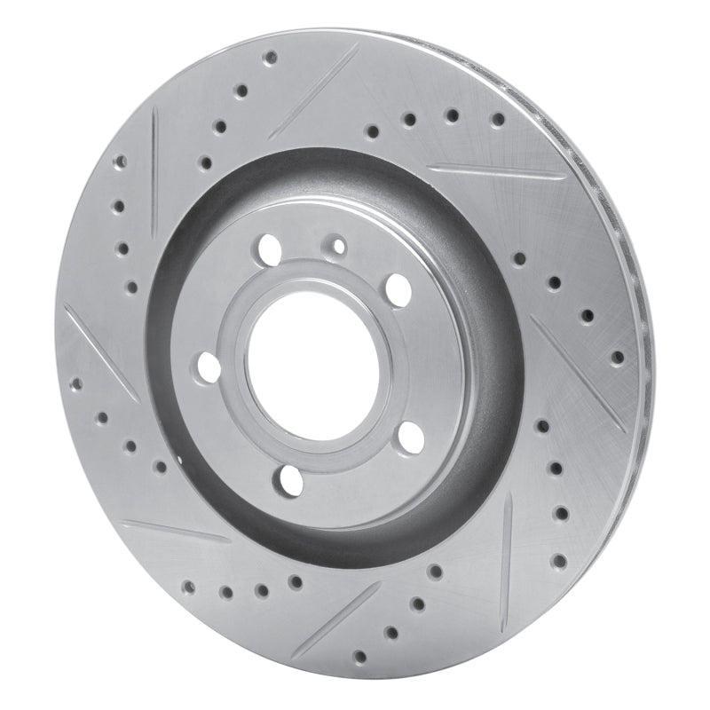 R1 Concepts R1 04-09 Audi S4 Rear Left Drilled & Slotted Silver Brake Rotor