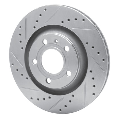 R1 Concepts R1 04-09 Audi S4 Rear Left Drilled & Slotted Silver Brake Rotor