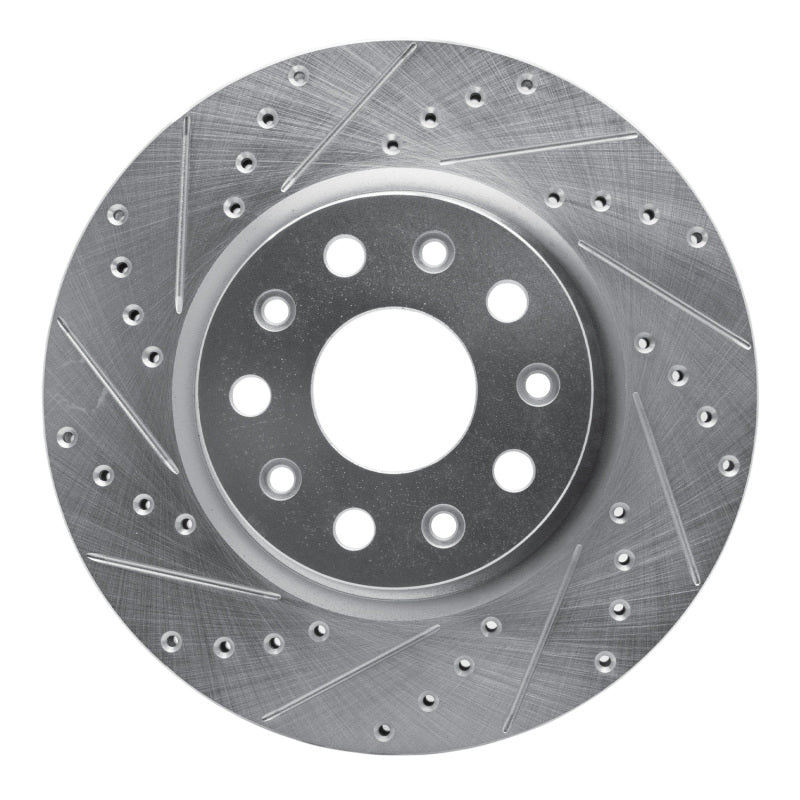 R1 Concepts R1 18-25 Jeep Wrangler Front Left Drilled & Slotted Silver Brake Rotor