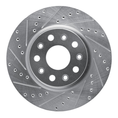 R1 Concepts R1 18-25 Jeep Wrangler Front Left Drilled & Slotted Silver Brake Rotor