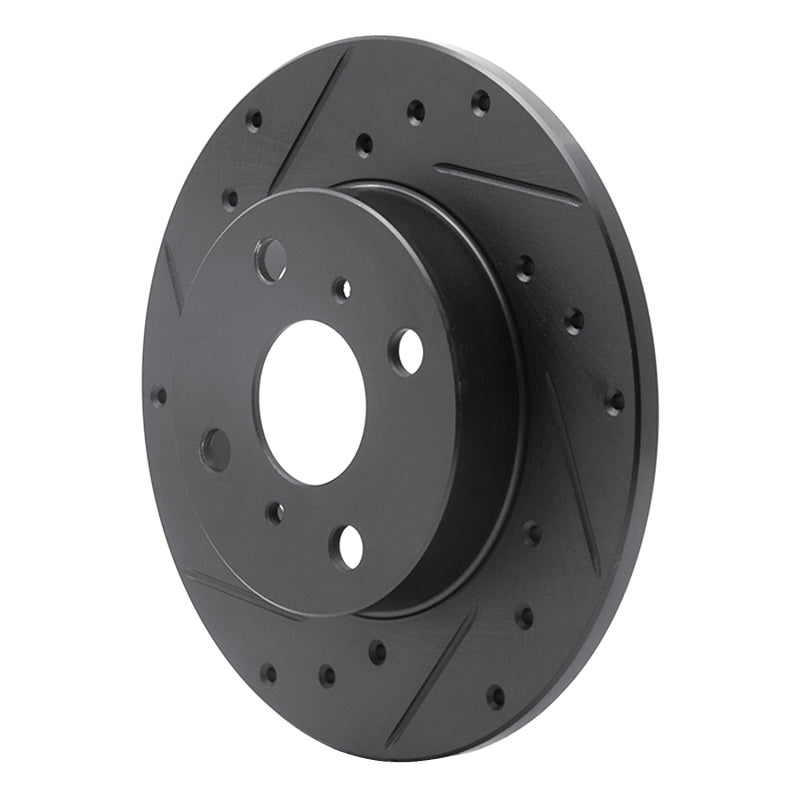 R1 Concepts R1 83-90 Toyota Tercel Front Left Drilled & Slotted Black Brake Rotor