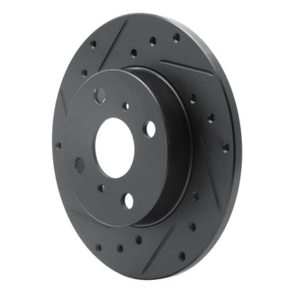 R1 Concepts R1 83-90 Toyota Tercel Front Left Drilled & Slotted Black Brake Rotor