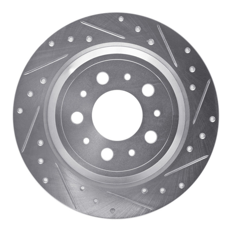 R1 Concepts R1 99-00 Volvo V70 Rear Right Drilled & Slotted Silver Brake Rotor