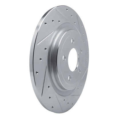 R1 Concepts R1 20-25 Ford Mustang Rear Right Drilled & Slotted Silver Brake Rotor