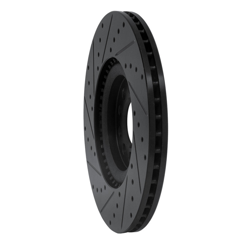 R1 Concepts R1 00-06 Audi TT Quattro Front Right Drilled & Slotted Black Brake Rotor