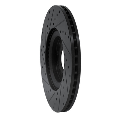 R1 Concepts R1 00-06 Audi TT Quattro Front Right Drilled & Slotted Black Brake Rotor