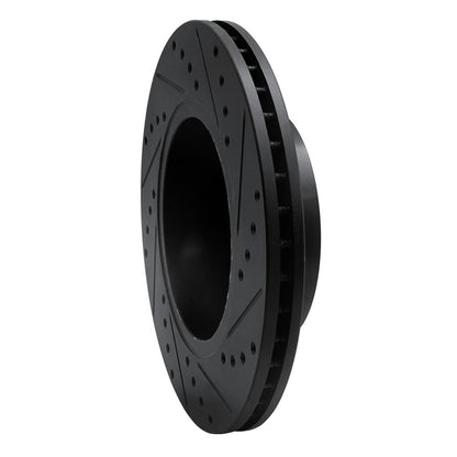 R1 Concepts R1 94-02 Land Rover Range Rover Front Left Drilled & Slotted Black Brake Rotor