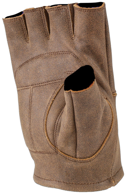 Kuryakyn Leather By River Road Buster Vintage Shorty Gloves Black - Large
