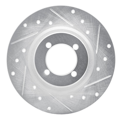 R1 Concepts R1 67-76 BMW 1600 Front Right Drilled & Slotted Silver Brake Rotor