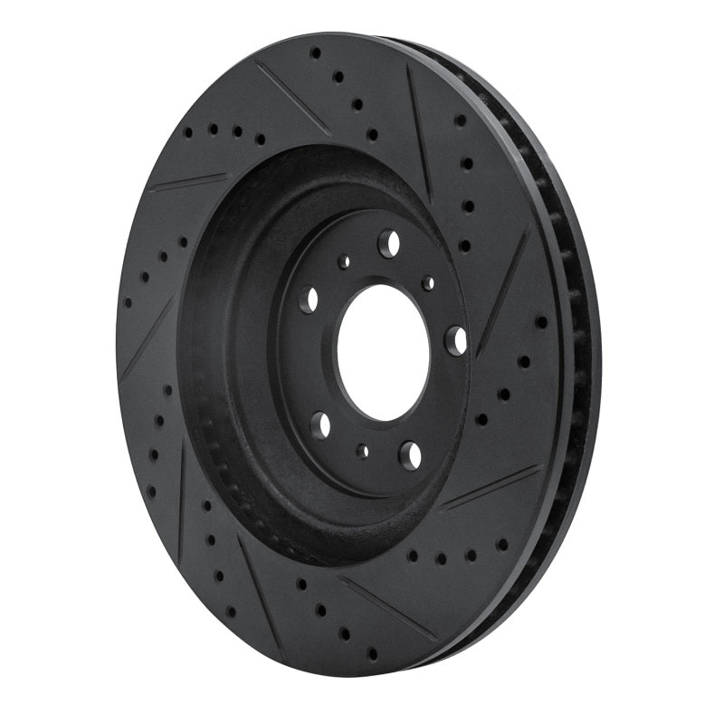 R1 Concepts R1 06-16 Buick Allure Front Left Drilled & Slotted Black Brake Rotor