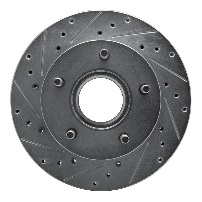 R1 Concepts R1 86-88 Ford BRONCO Front Left Drilled & Slotted Silver Brake Rotor