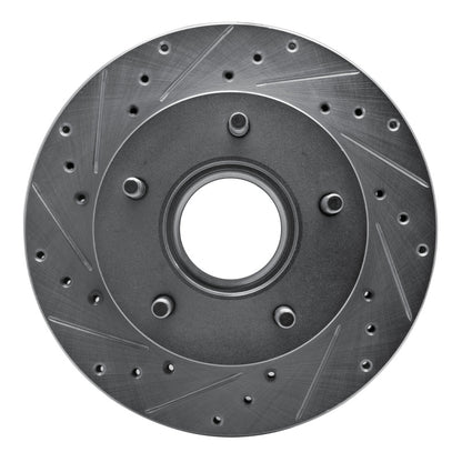 R1 Concepts R1 86-88 Ford BRONCO Front Left Drilled & Slotted Silver Brake Rotor