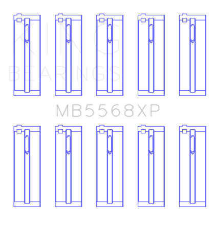 King Engine Bearings Acura D16A1/97-01 Honda H22A4/98+ F23A Performance Main Bearing Set - Size STD