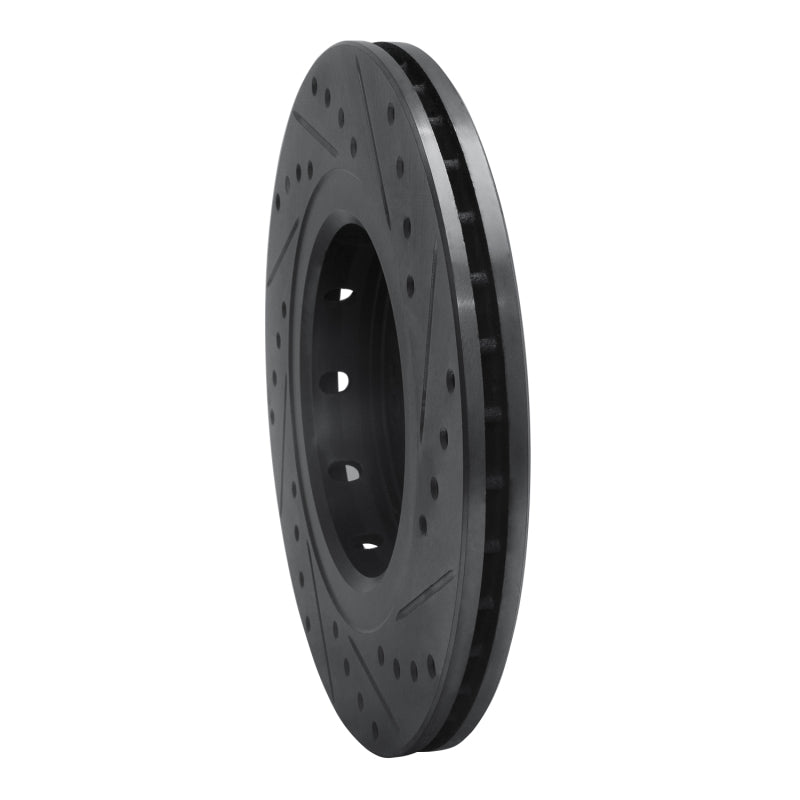 R1 Concepts R1 05-22 Mitsubishi Outlander PHEV Front Left Drilled & Slotted Black Brake Rotor
