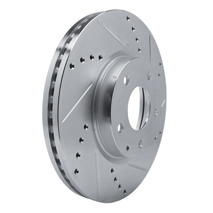 R1 Concepts R1 13-19 Mazda CX-5 Front Right Drilled & Slotted Silver Brake Rotor