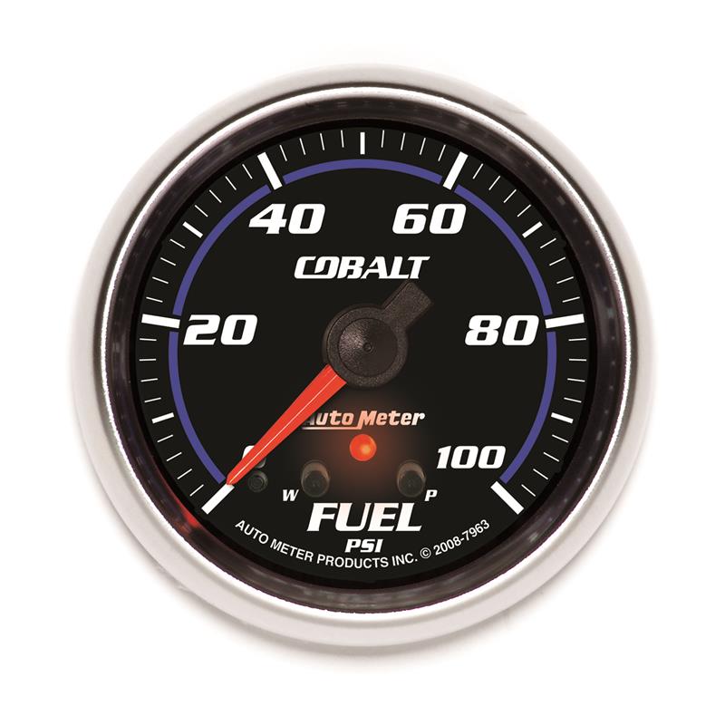 Autometer Cobalt Fuel Pressure Gauge 2-5/8in 100PSI Stepper Motor w/ Peak and Warn