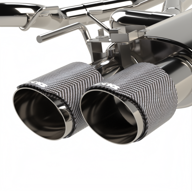 Kooks Headers Kooks 18-24 Ford Mustang GT 5.0 3in. Valved Touring Cat-Back Exhaust - Carbon Tips