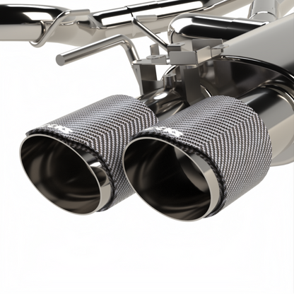 Kooks Headers Kooks 18-24 Ford Mustang GT 5.0 3in. Valved Touring Cat-Back Exhaust - Carbon Tips