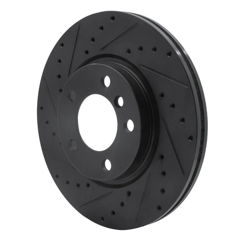 R1 Concepts R1 11-16 Mini Cooper Paceman Front Left Drilled & Slotted Black Brake Rotor
