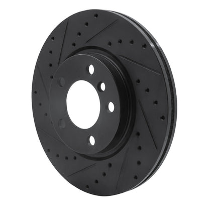R1 Concepts R1 11-16 Mini Cooper Paceman Front Left Drilled & Slotted Black Brake Rotor