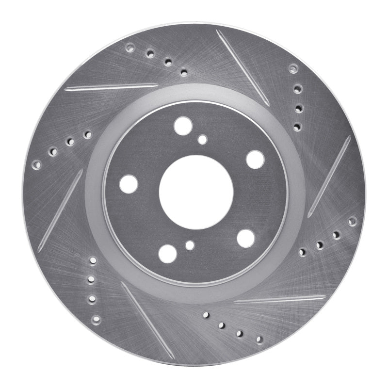 R1 Concepts R1 20-25 BMW 750LI xDrive Front Right Drilled & Slotted Silver Brake Rotor