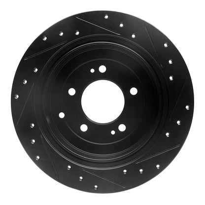 R1 Concepts R1 16-22 Hyundai Tucson Rear Left Drilled & Slotted Black Brake Rotor