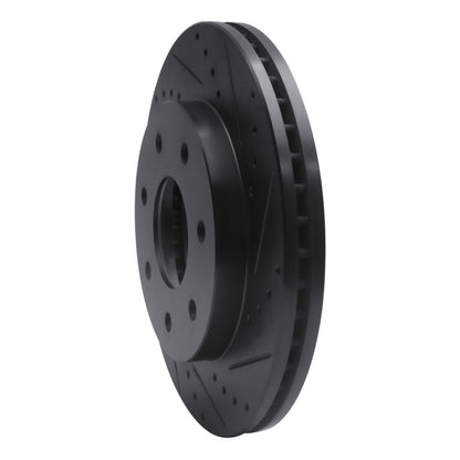 R1 Concepts R1 04-08 Ford F-150 4WD Front Right Drilled & Slotted Black Brake Rotor