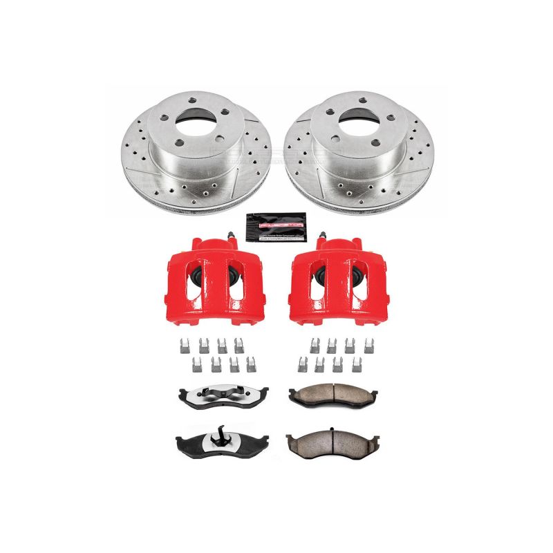 PowerStop Power Stop 90-99 Jeep Cherokee Front Z36 Truck & Tow Brake Kit w/Calipers