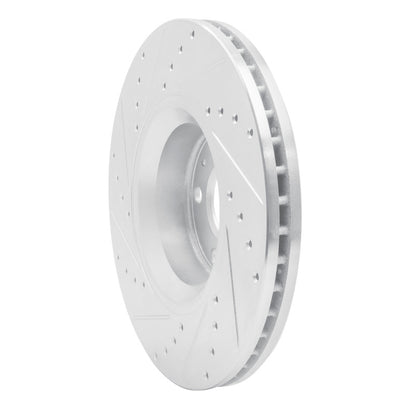 R1 Concepts R1 05-11 Audi A6 Quattro Front Right Drilled & Slotted Silver Brake Rotor