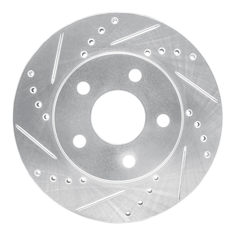 R1 Concepts R1 86-92 Ford Taurus (Excl SHO) Front Left Drilled & Slotted Silver Brake Rotor