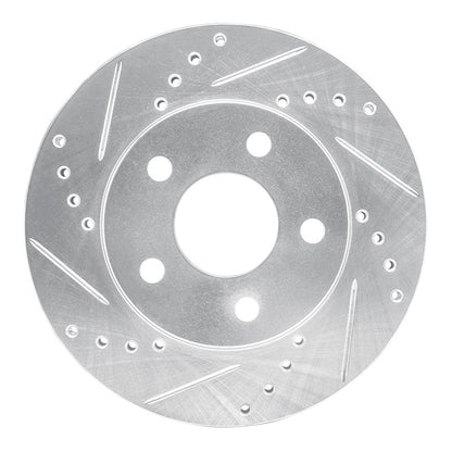 R1 Concepts R1 86-92 Ford Taurus (Excl SHO) Front Left Drilled & Slotted Silver Brake Rotor