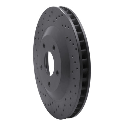 R1 Concepts R1 97-9 Chevrolet Corvette Right Front Drilled Black Brake Rotor