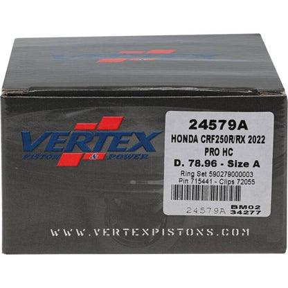 Vertex Pistons Vertex Piston 22-24 Honda CRF 250 R 250cc Forged High Compression Piston Kit 14.4:1 Comp.