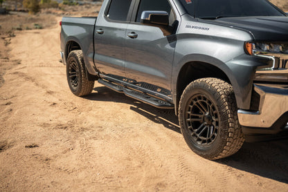 DV8 Offroad 19-24 GMC Sierra 1500 Crew Cab OE Plus Side Steps - Black Steel
